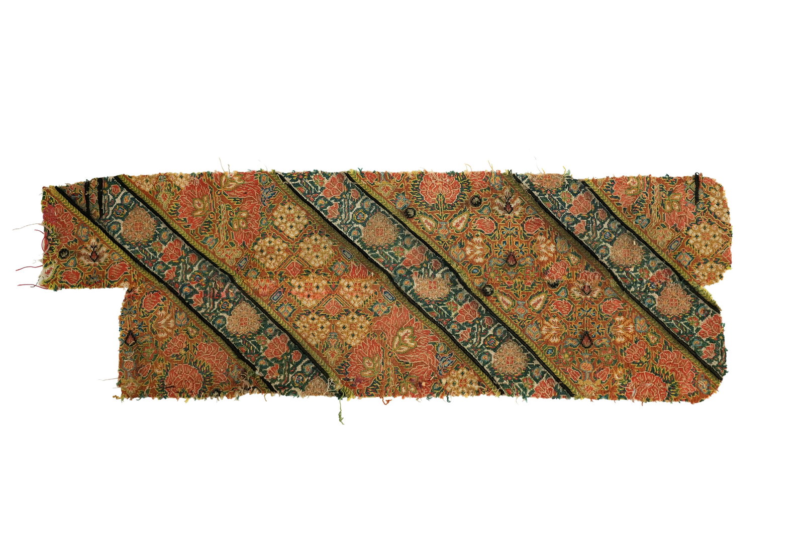 A FRAGMENT FROM PERSIAN WOMEN'S TROUSERS (NAKSHE) Qajar Iran, 19th century (1 of 5)