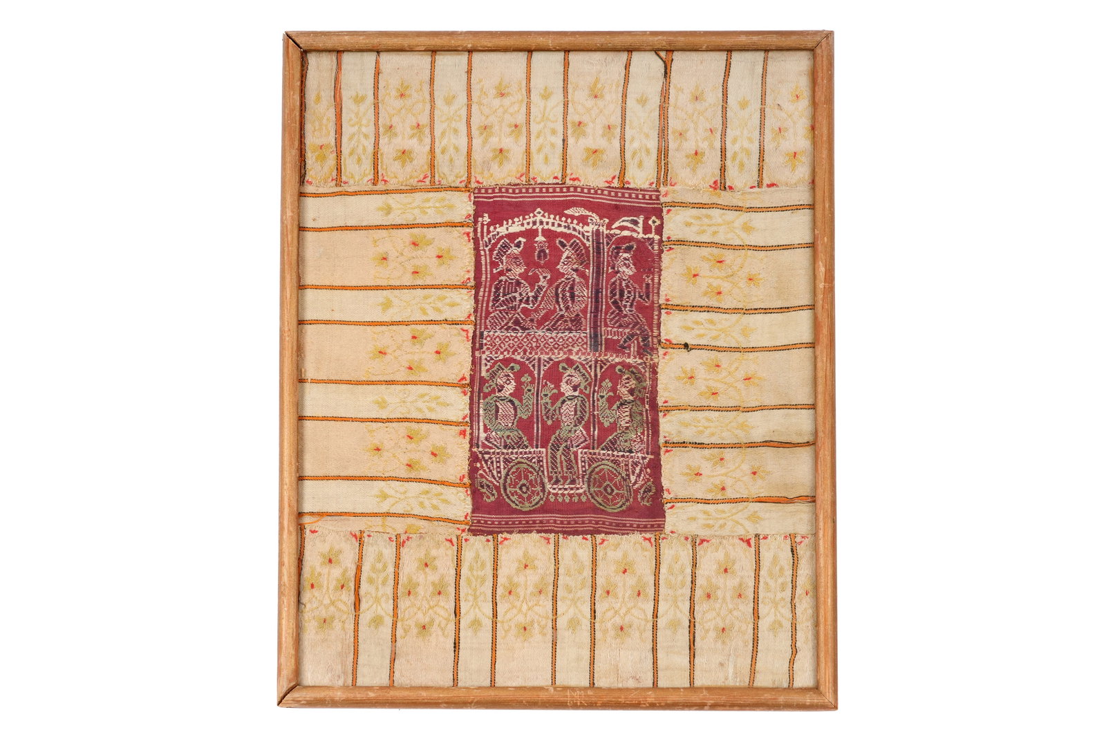 A FIGURAL BALUCHAR SILK TEXTILE FRAGMENT Murshidabad region, Bengal, India late 18th - early 19th (1 of 3)