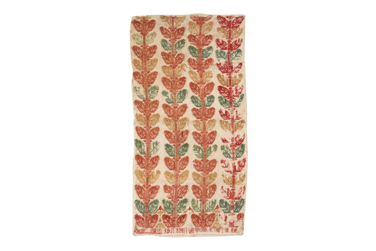 A TRICOLOUR EMBROIDERED VALENCE Greek Islands, Cyclades, possibly Amorgos, 18th century (1 of 4)