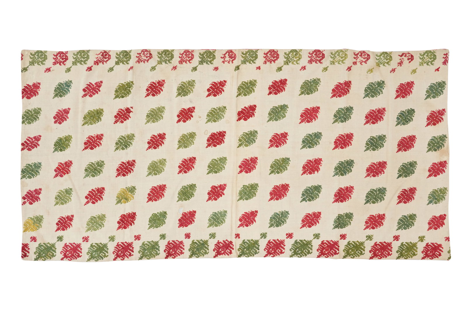 A GREEK RED AND GREEN PATTERNED TEXTILE Greek Islands, Dodecanese, possibly Rodhes, 18th century (1 of 4)