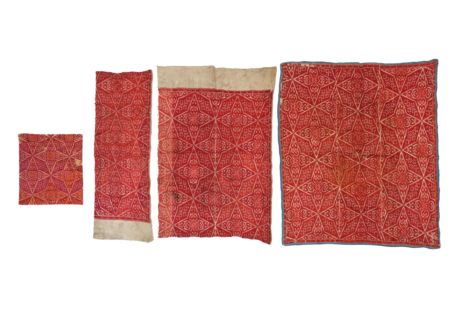 FOUR RED WALL PANEL OR CUSHION COVERS Greek Islands, Naxos, Cyclades, 18th century (1 of 6)