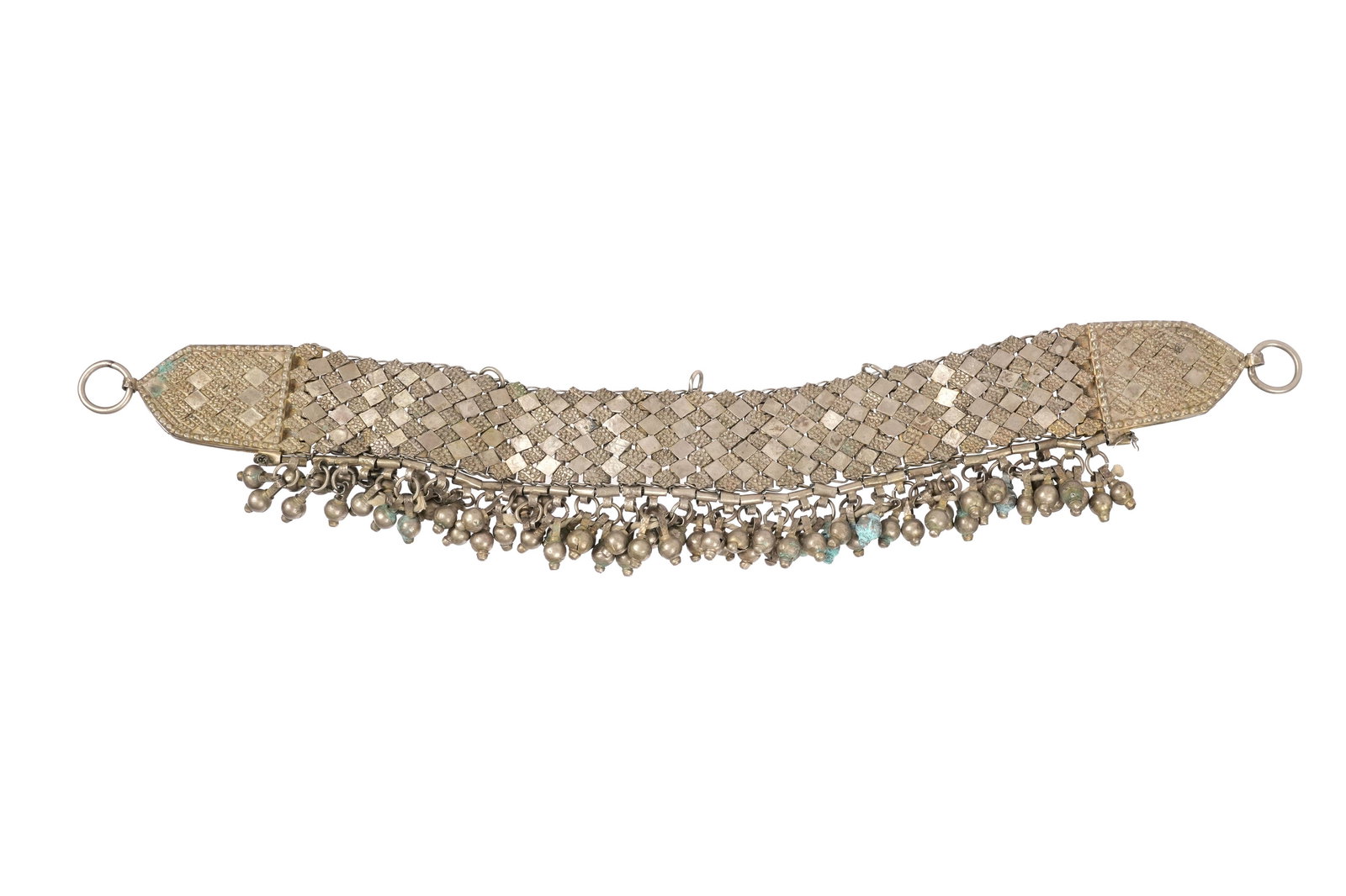 A WHITE-METAL CHOKER NECKLACE ATTACHMENT North Africa or Yemen, 20th century (1 of 4)