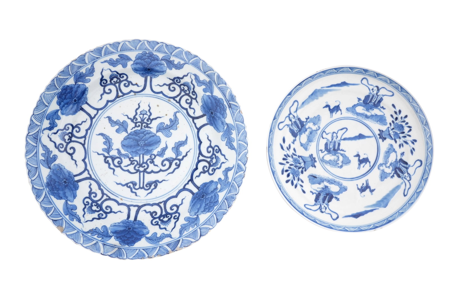 TWO CHINESE BLUE AND WHITE DISHES Qing dynasty, 18th century (1 of 7)