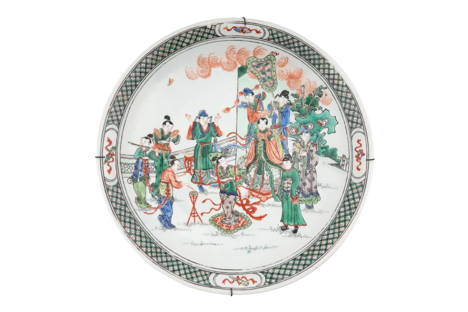A LARGE CHINESE FAMILLE VERTE CHARGER Qing dynasty, 19th century (1 of 5)
