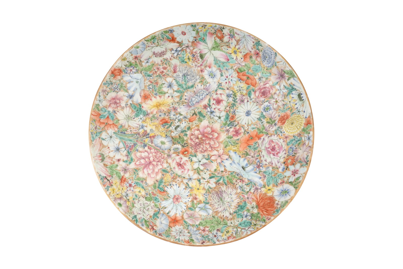 A CHINESE FAMILLE ROSE 'MILLEFLEURS' DISHES 19th century (1 of 4)
