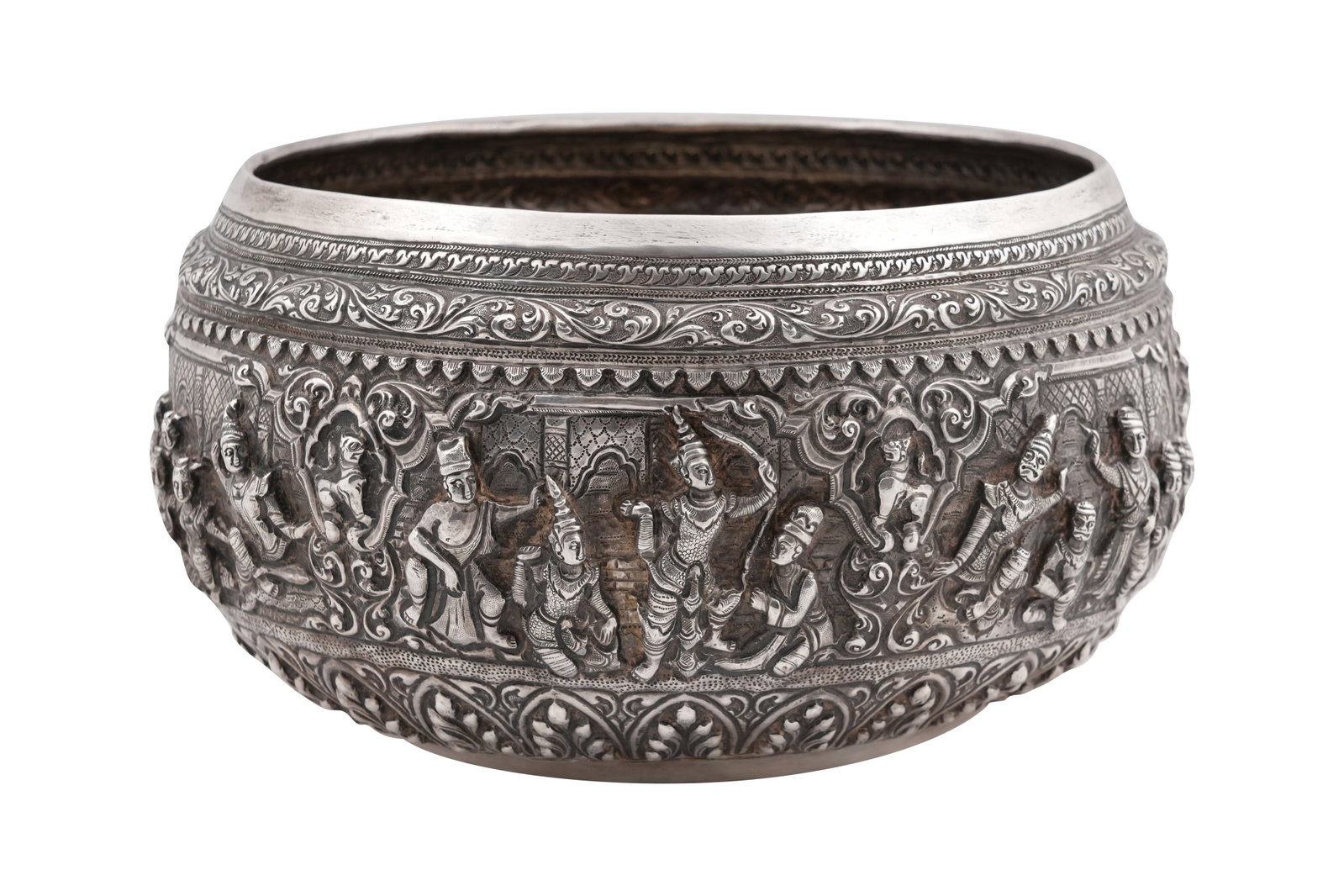 LOT WITHDRAWN A BURMESE RANGOON SILVER BOWL Early 20th century, circa 1930 (1 of 7)