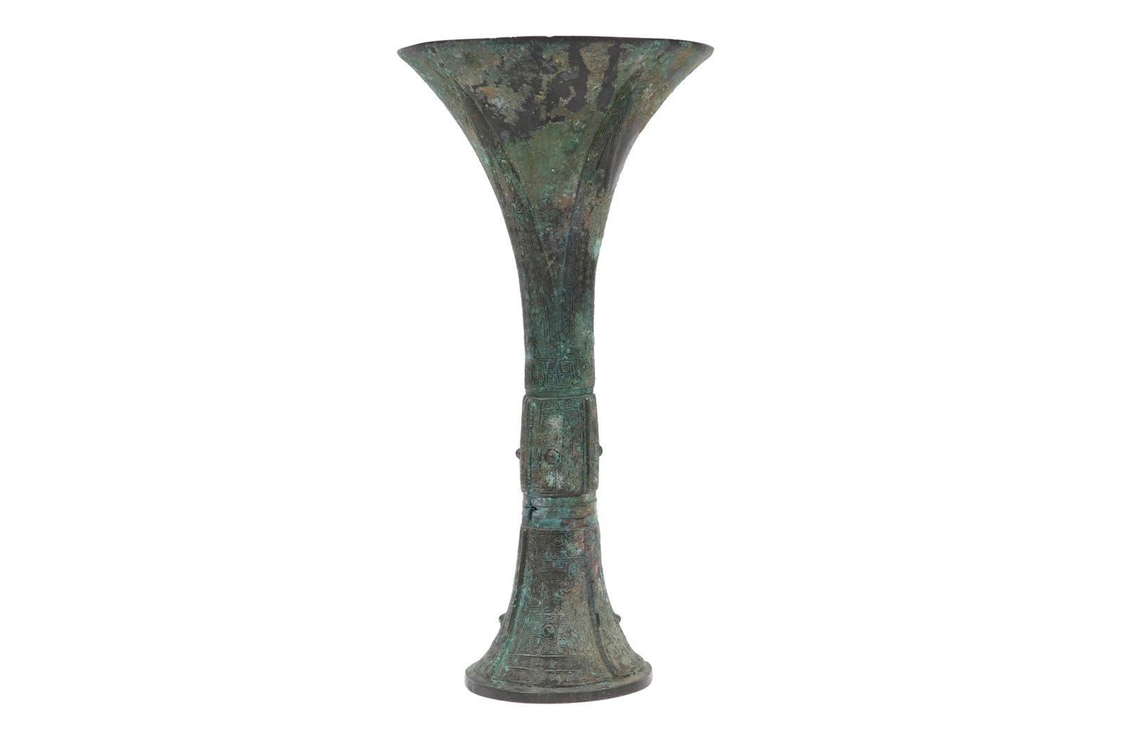 A CHINESE BRONZE GU VASE Modern (1 of 8)