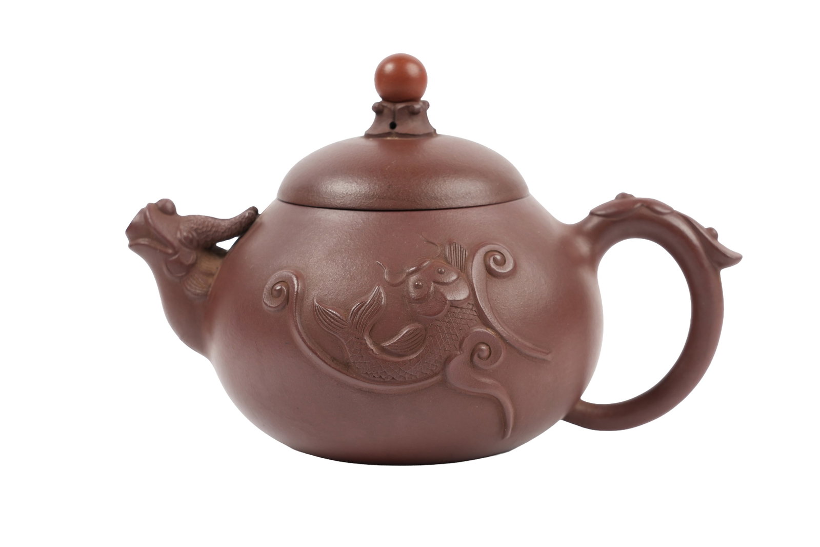 A CHINESE YIXING ZISHA TEAPOT AND COVER 20th century (1 of 3)