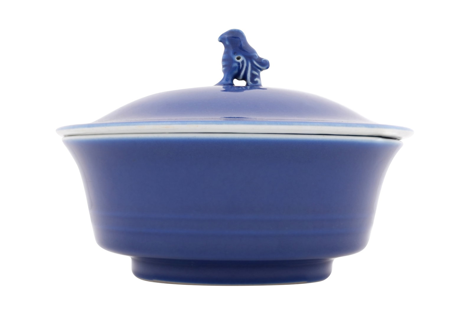 A CHINESE POWDER-BLUE OGEE BOWL AND COVER 20th century (1 of 8)