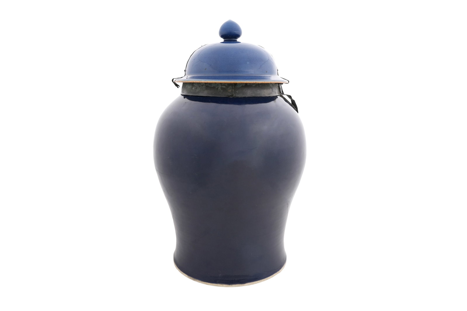 A MASSIVE CHINESE POWDER-BLUE GLAZED JAR AND COVER Qing dynasty, 19th century (1 of 6)