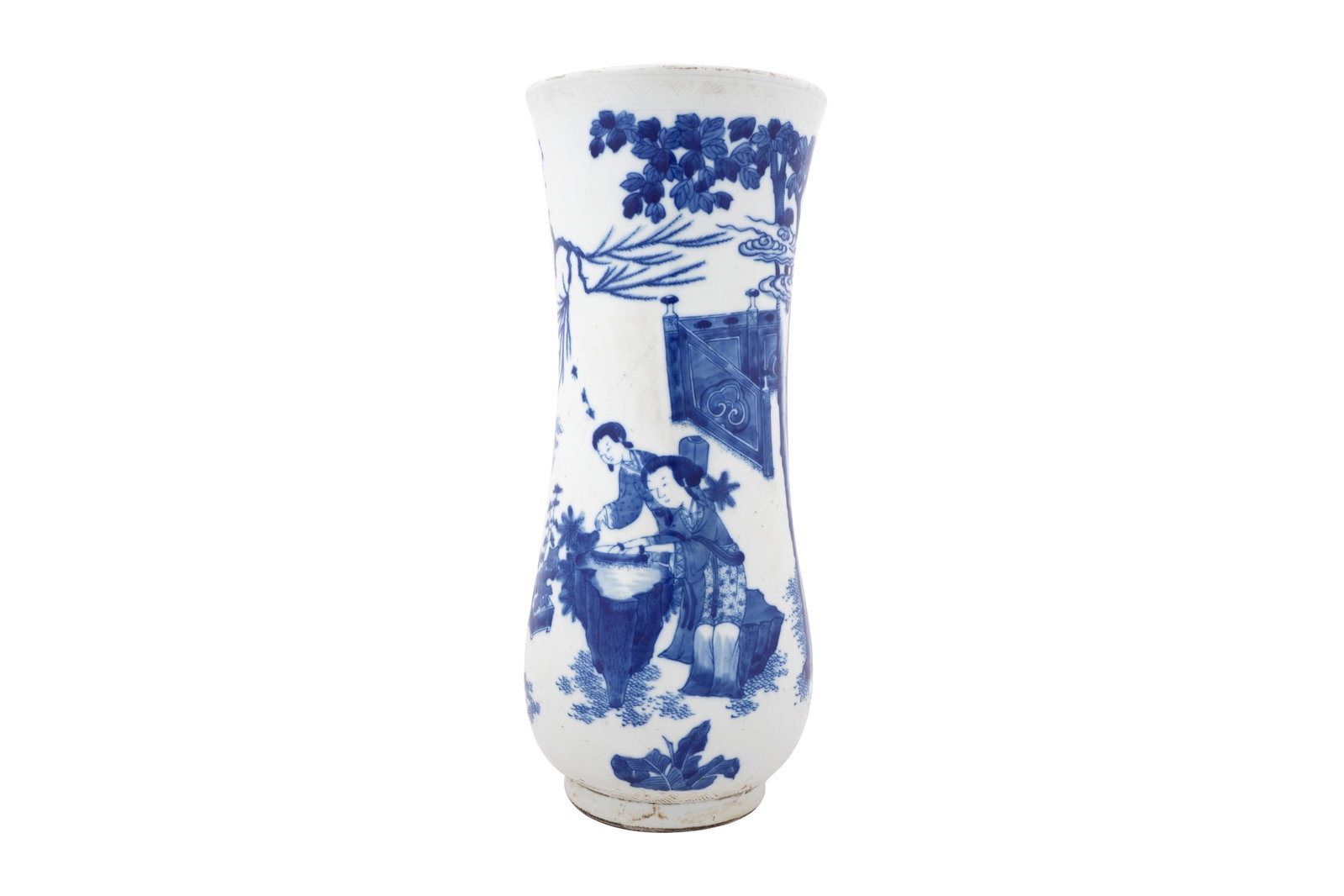 A LARGE CHINESE BLUE AND WHITE KANGXI-STYLE 'LADIES' VASE 20th century (1 of 5)