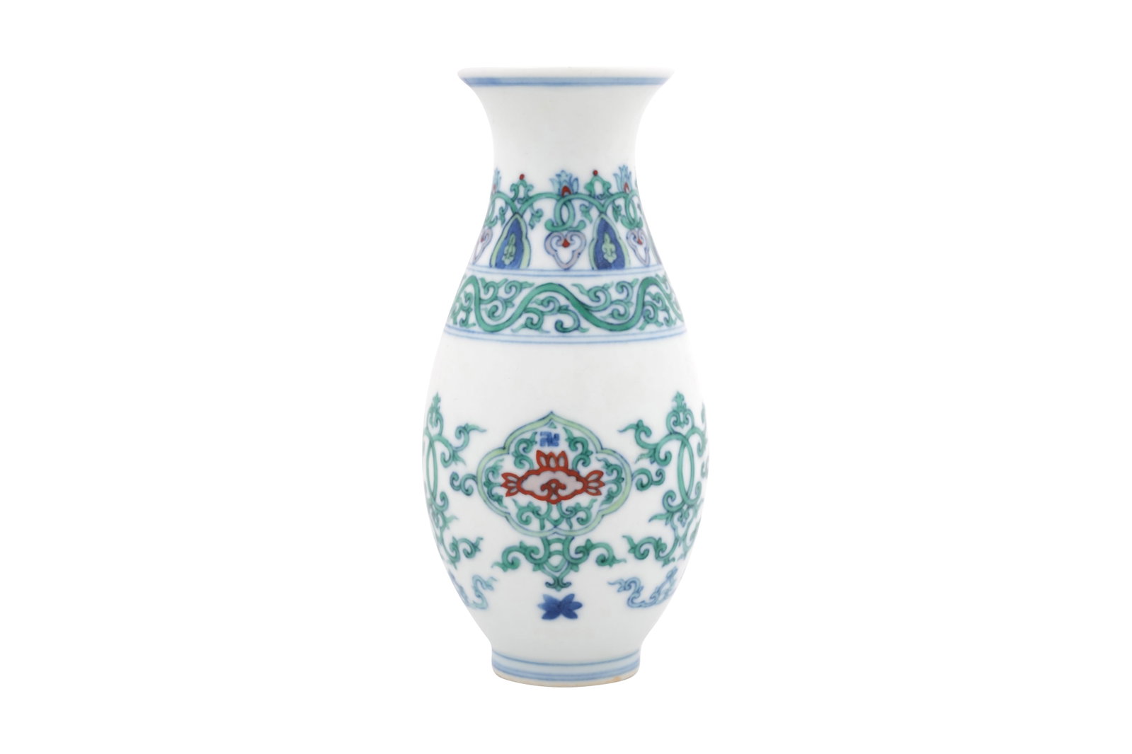 A SMALL CHINESE DOUCAI VASE 20th century (1 of 5)