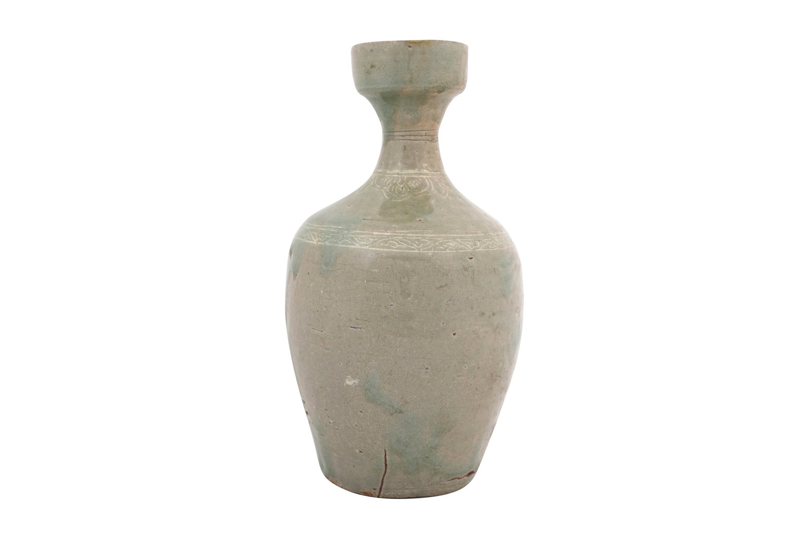 A KOREAN SANGGAM INLAID CELADON BOTTLE Goryeo dynasty, 11th century (1 of 5)