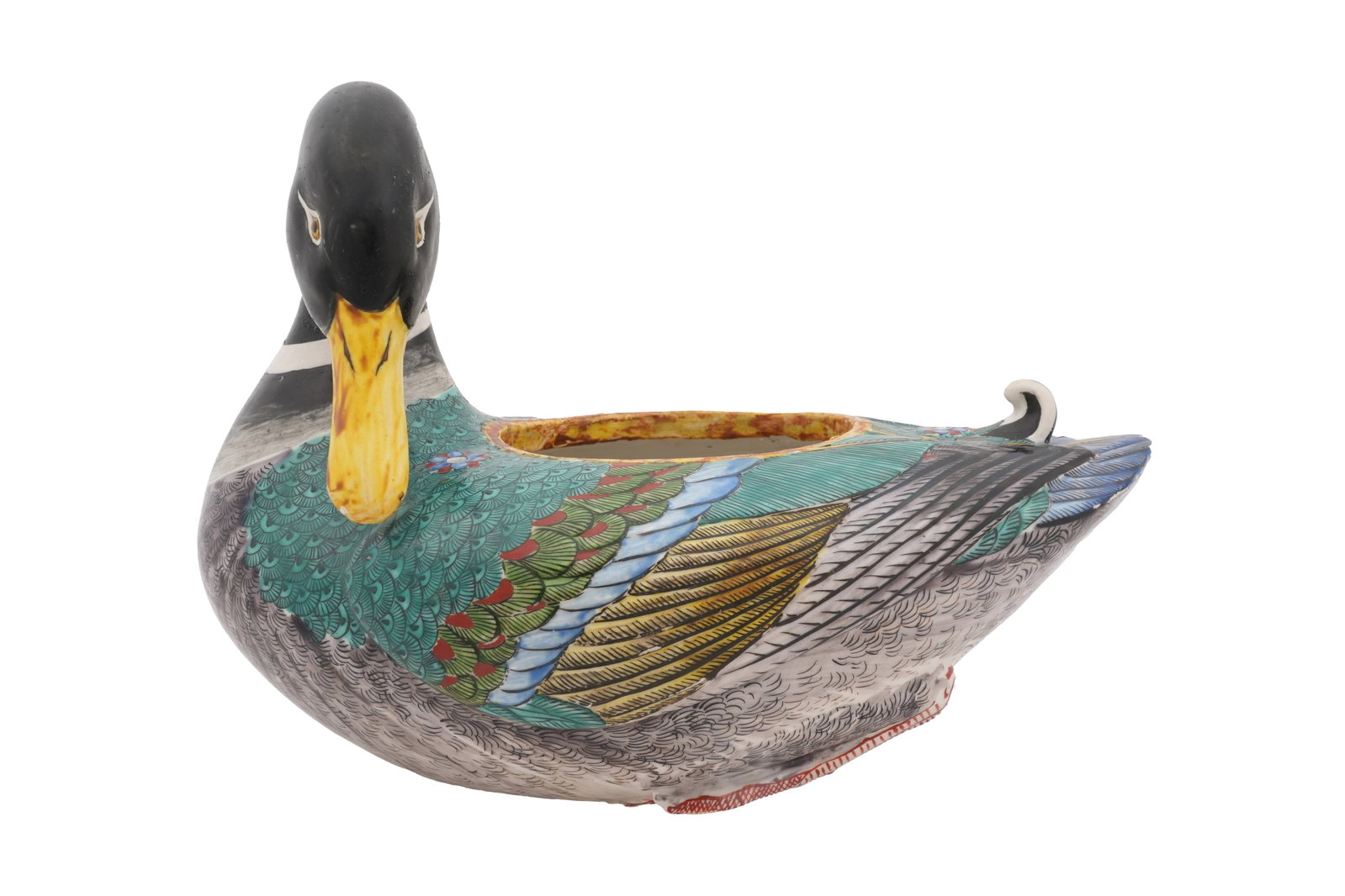 A JAPANESE KUTANI DUCK-SHAPED JARDINIERE Meiji period, circa 1900 (1 of 6)