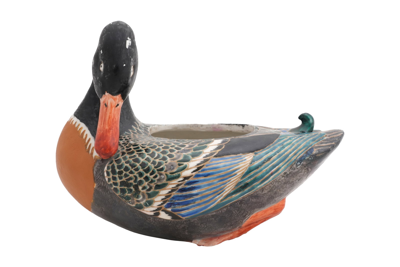 A JAPANESE KUTANI DUCK-SHAPED JARDINIERE Meiji period, circa 1900 (1 of 5)