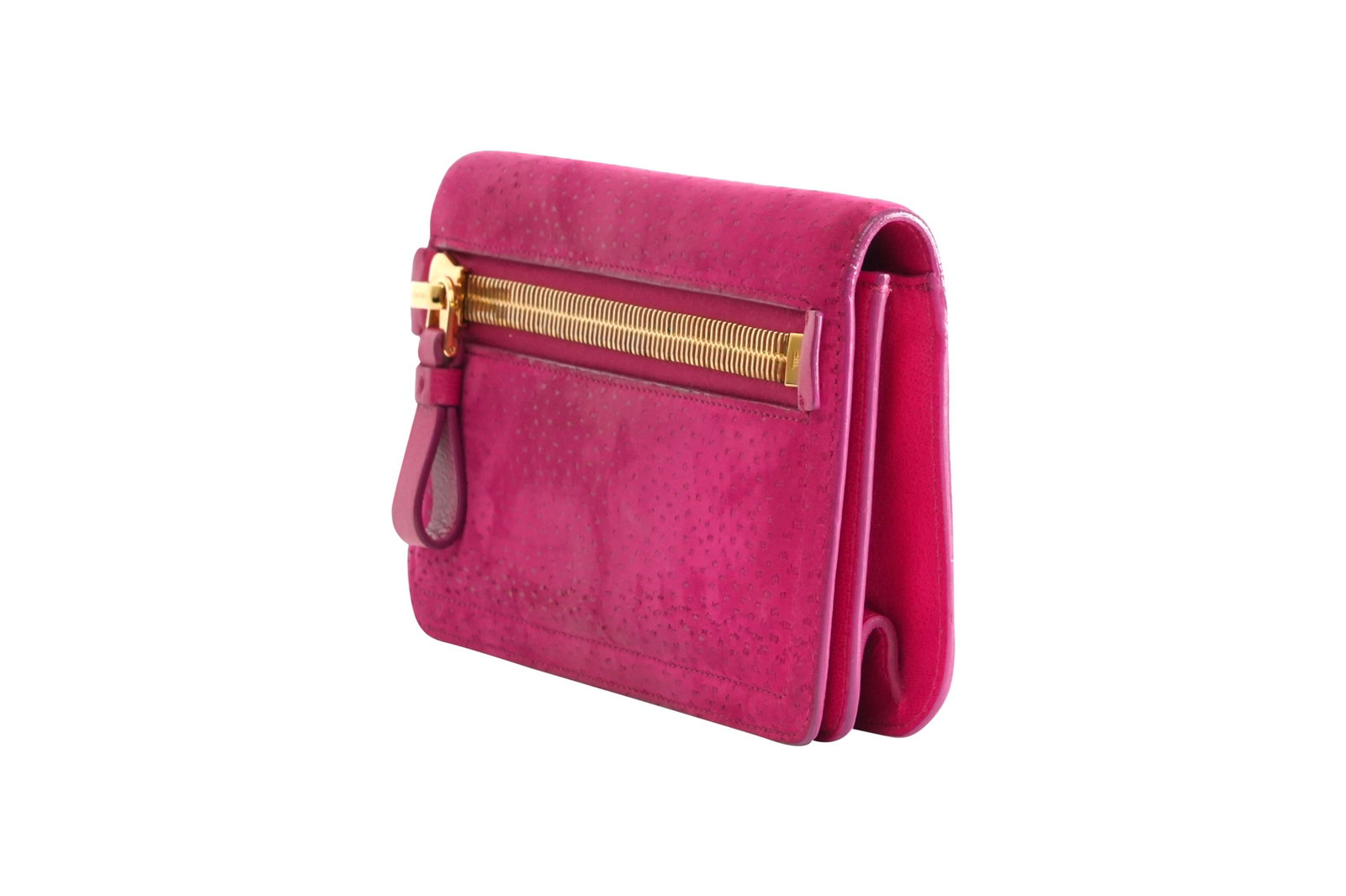 A TOM FORD FUCHSIA GRAINED LEATHER CLUTCH BAG Made in Italy, c.2008 (1 of 9)