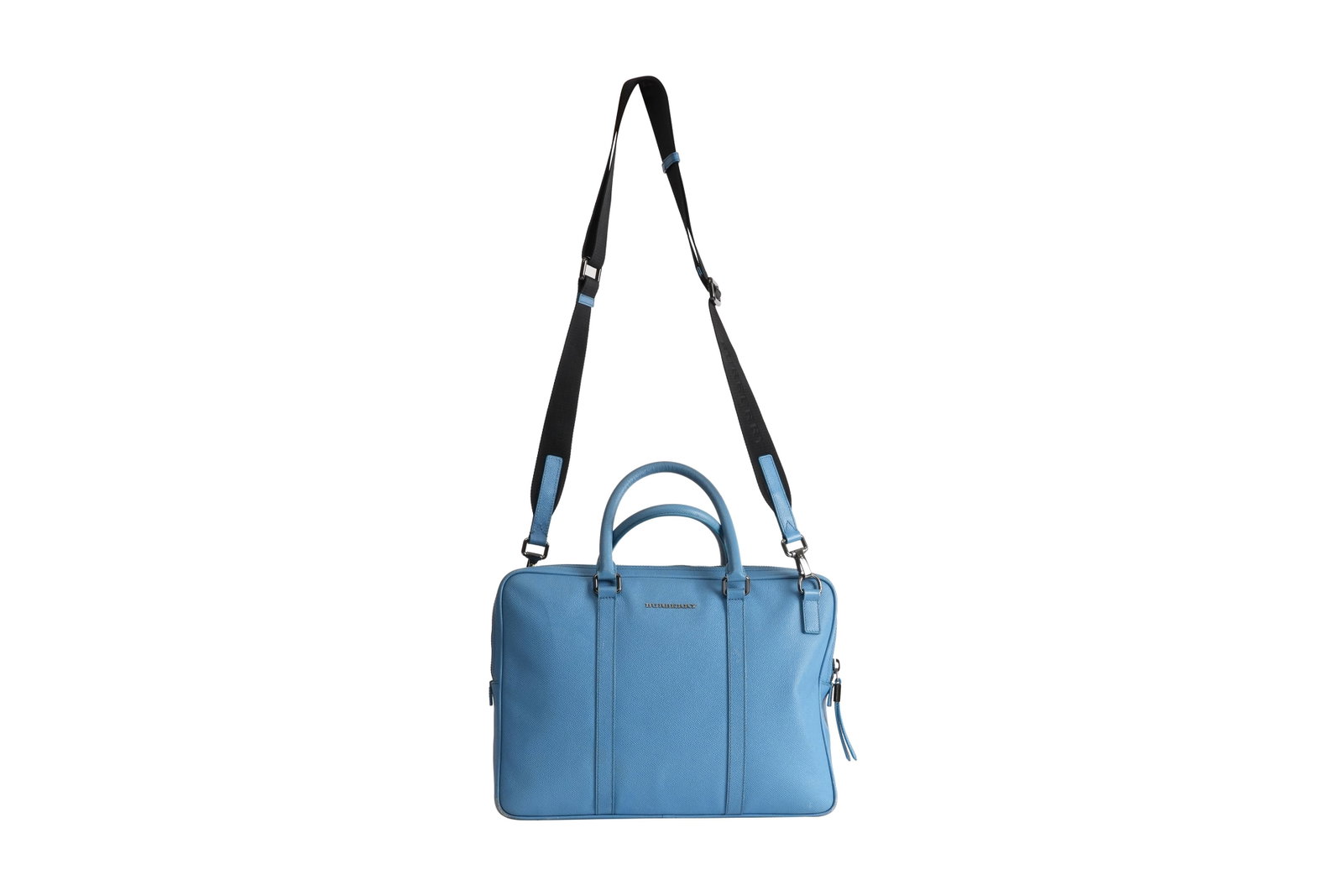 A BURBERRY BLUE LEATHER BRIEFCASE BAG WITH LEATHER STRAP England (1 of 10)