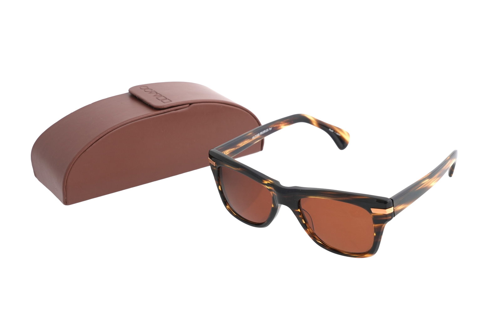 A PAIR OF OLIVER PEOPLES TORTOISESHELL ACETATE SUNGLASSES Designed in the US, c. 2010s (1 of 5)