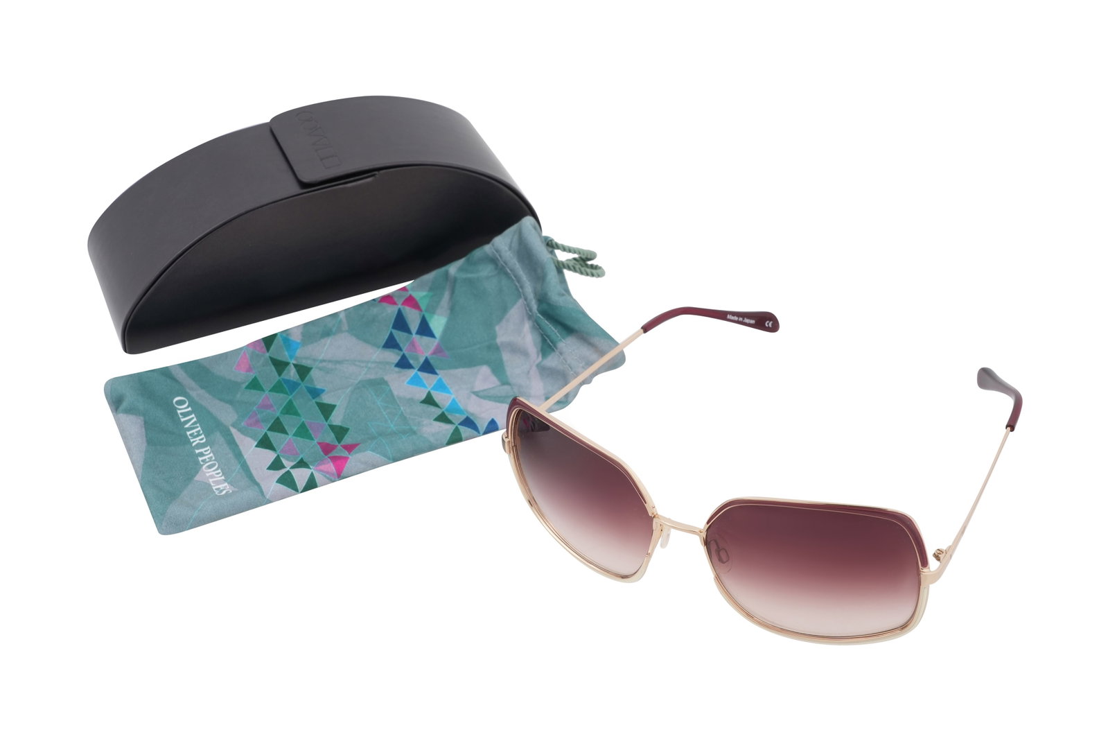 A PAIR OF OLIVER PEOPLES OVERSIZED METAL-FRAME SUNGLASSES Designed in the US, made in Japan, c.: A PAIR OF OLIVER PEOPLES OVERSIZED METAL-FRAME SUNGLASSES Designed in the US, made in Japan, c. 2010s A stylish pair of oversized sunglasses by Oliver Peoples, featuring softly angular metal frames in