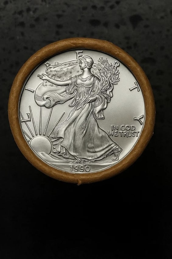 BU $20 1990 1 oz Silver American Eagle $1 Coin (1 of 2)