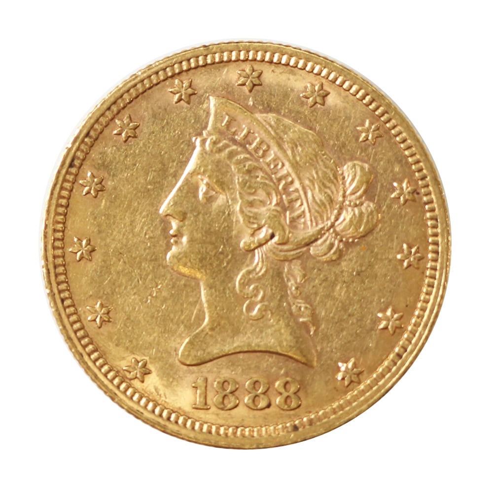 $10 Gold Liberty 1888-S AU (1 of 2)