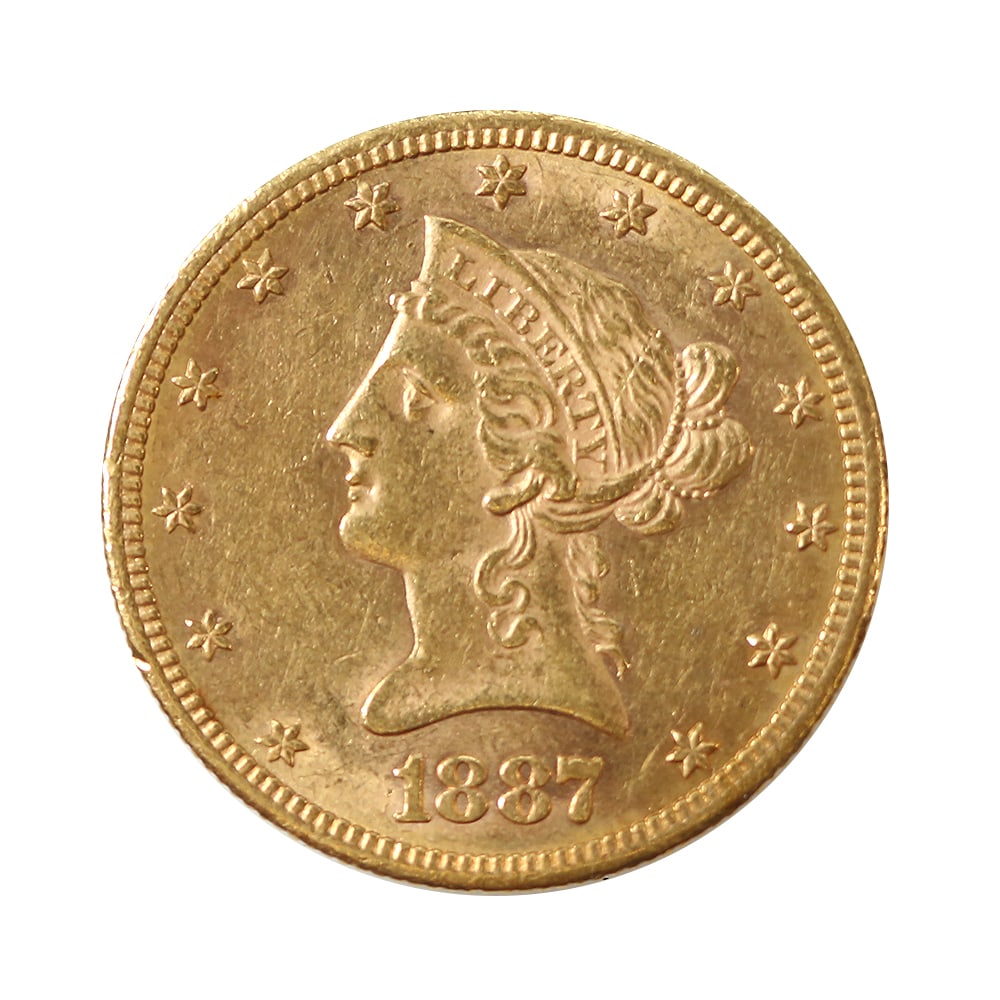 $10 Gold Liberty 1887-S AU (1 of 2)