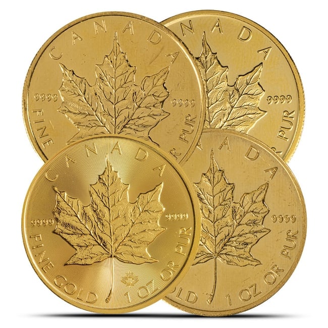 1 oz Canadian Gold Maple Leaf Coin (Random Year, Abrasions) (1 of 2)