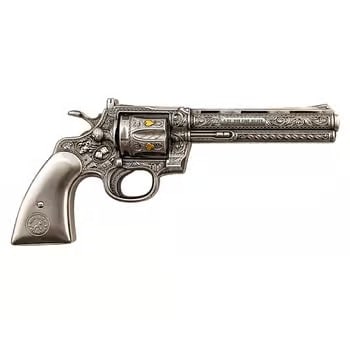 5 oz Silver Revolver Gun Shaped Antiqued High Relief .999 Fine (1 of 2)