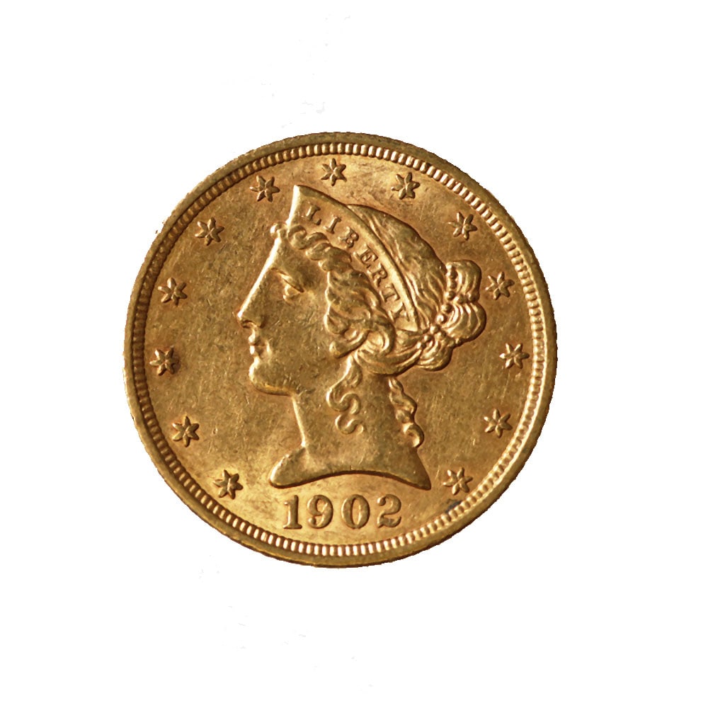 $5 Gold Liberty 1902 AU: $5 Gold Liberty 1902 AU