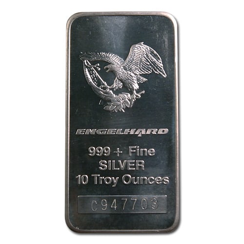 Engelhard Silver Bar 10 oz Bar - Tall, Eagle (1 of 2)