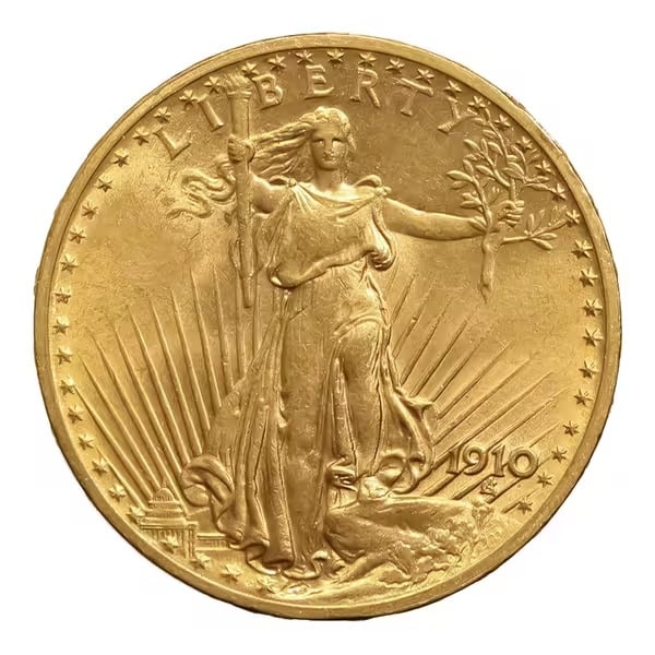 $20 Gold Saint Gaudens 1910 AU (1 of 2)