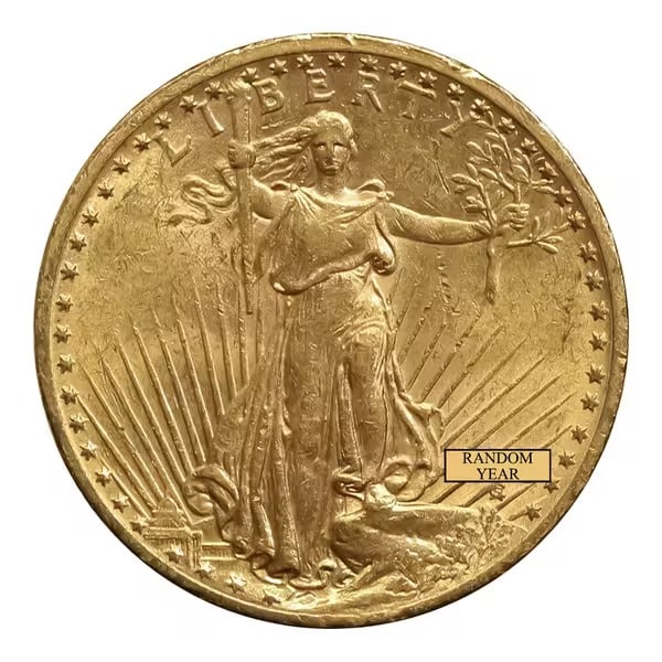 Early Gold Bullion $20 Saint Gaudens Almost Uncirculated (1 of 2)