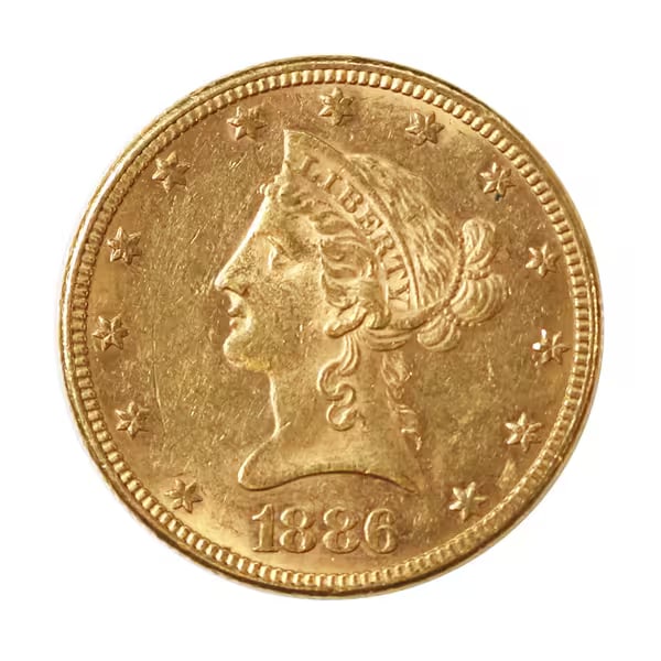 $10 Gold Liberty 1886 AU (1 of 2)