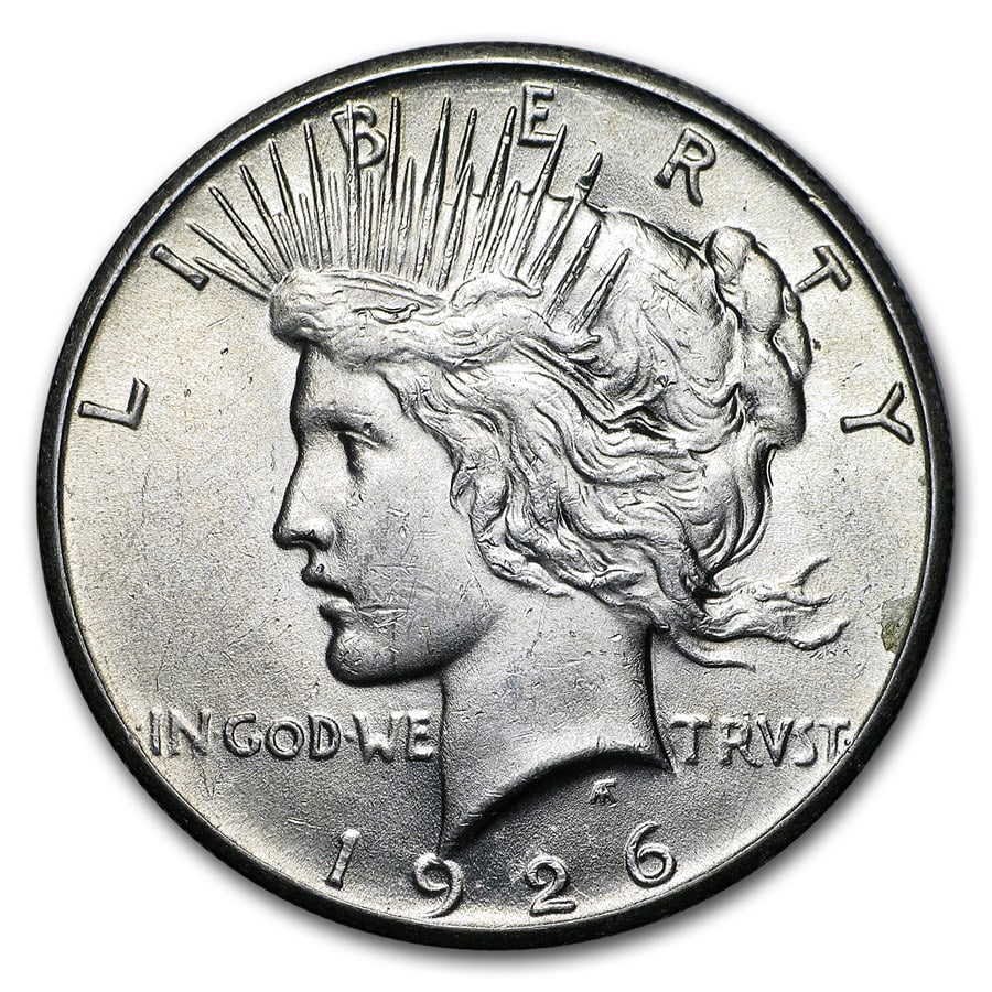 1926- MS-61+ Peace Dollar-Non Graded: An attractive 1926 Peace Dollar estimated at MS-61+ condition. Displays vibrant luster and crisp detail throughout. A popular mid-series issue struck in .900 fine silver. Excellent opportunity for an
