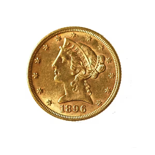 $5 Gold Liberty 1896 AU (1 of 2)