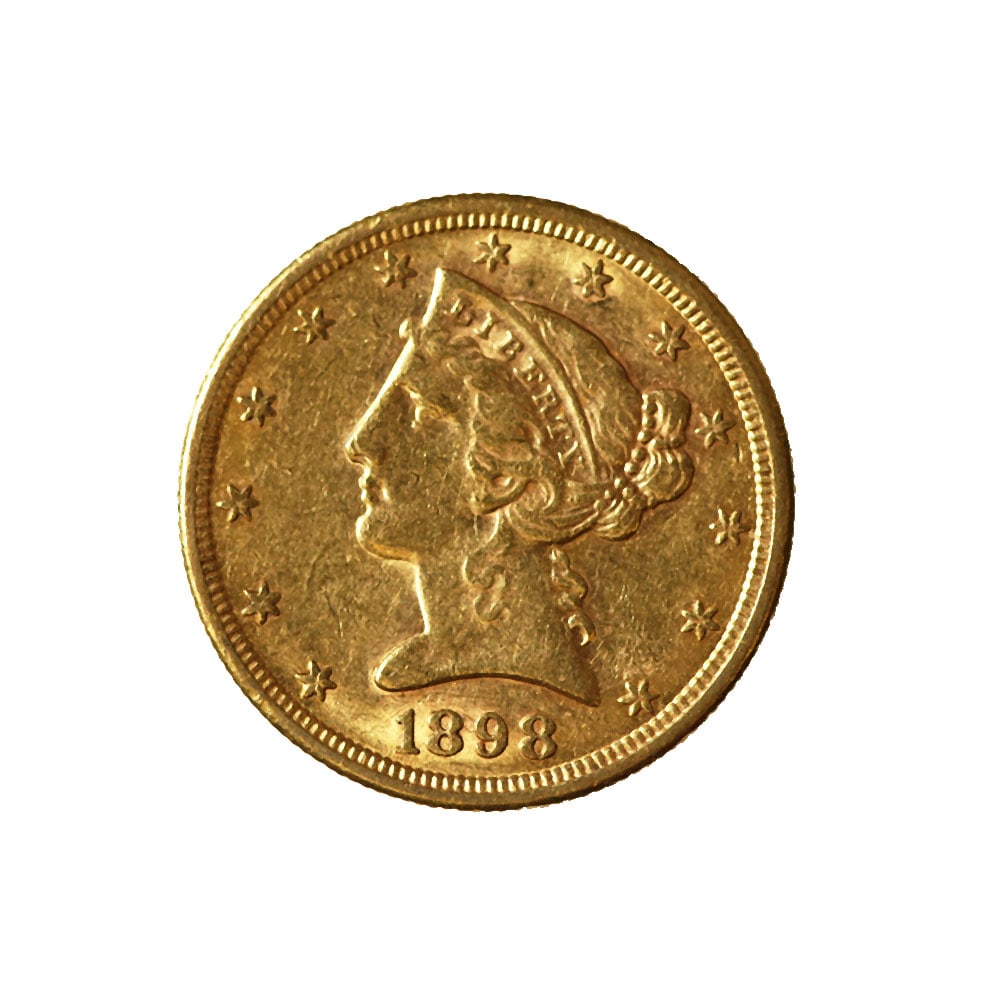 $5 Gold Liberty 1898-S AU (1 of 2)