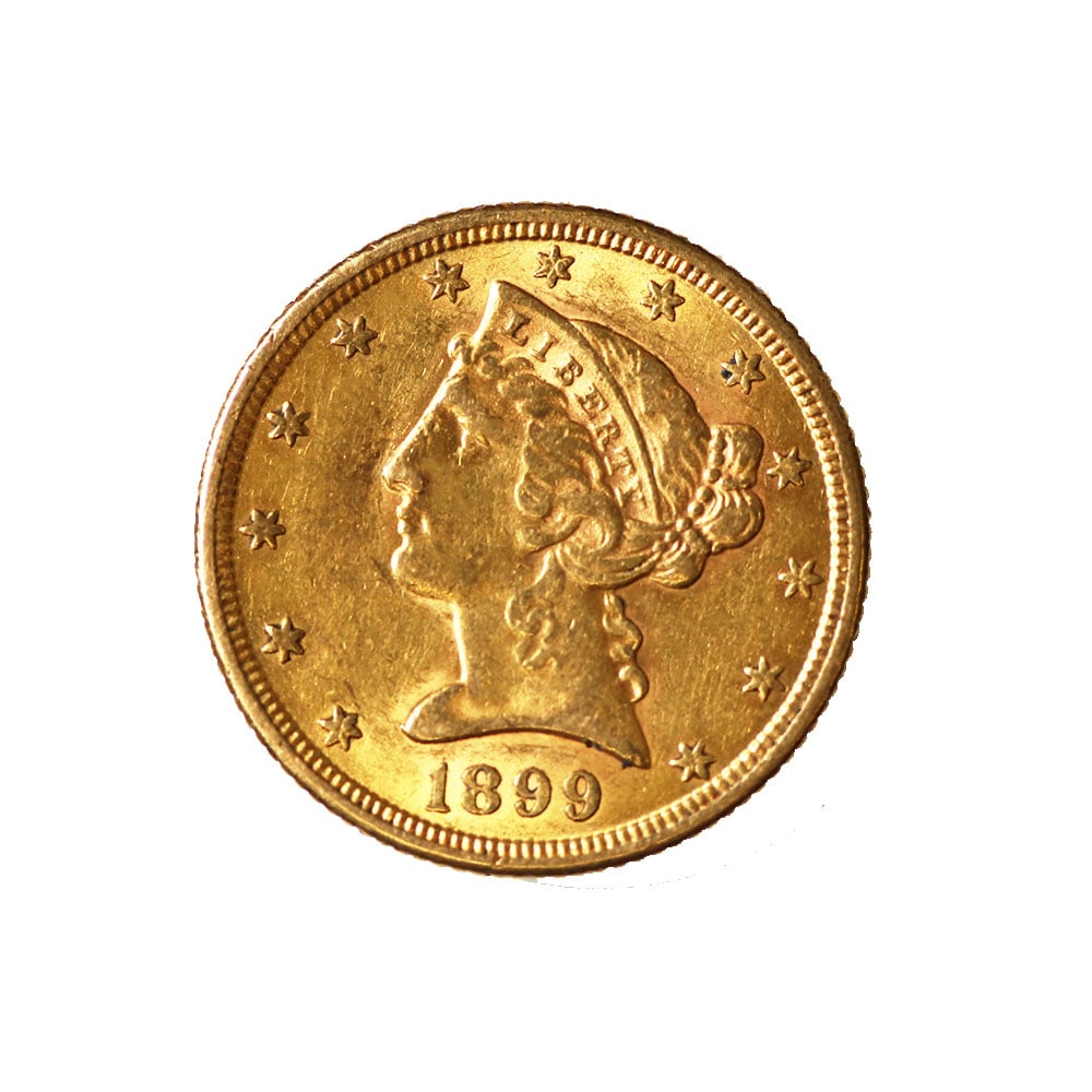 $5 Gold Liberty 1899-S AU (1 of 2)