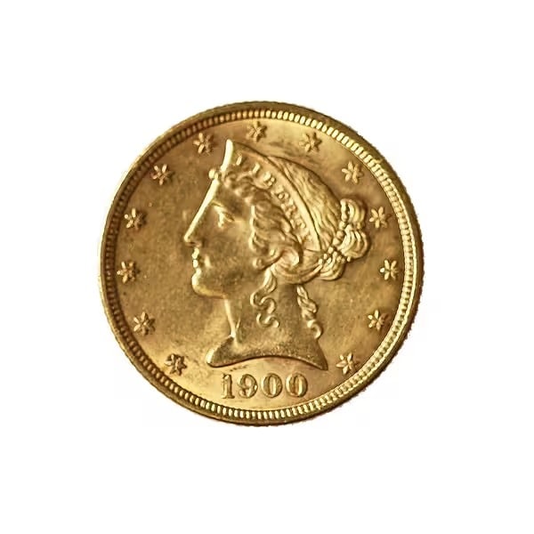 $5 Gold Liberty 1900 AU (1 of 2)