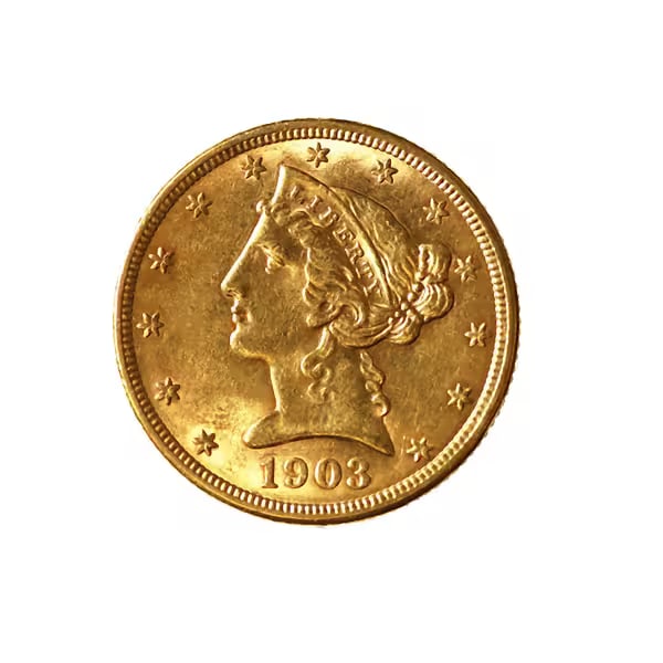 $5 Gold Liberty 1903 AU (1 of 2)