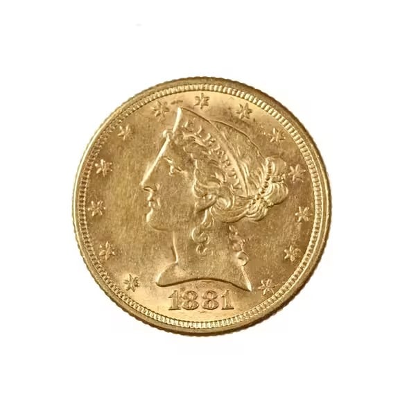 $5 Gold Liberty 1881 AU (1 of 2)