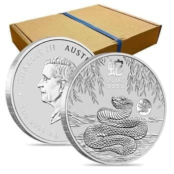 Box of 100 - 2025 1 oz Silver Lunar Snake Dragon Privy BU Australian Perth Mint (1 of 1)