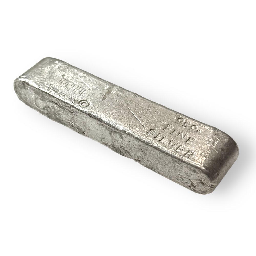 Vintage 6.12 oz Academy Cast Silver Bar .999 - 2