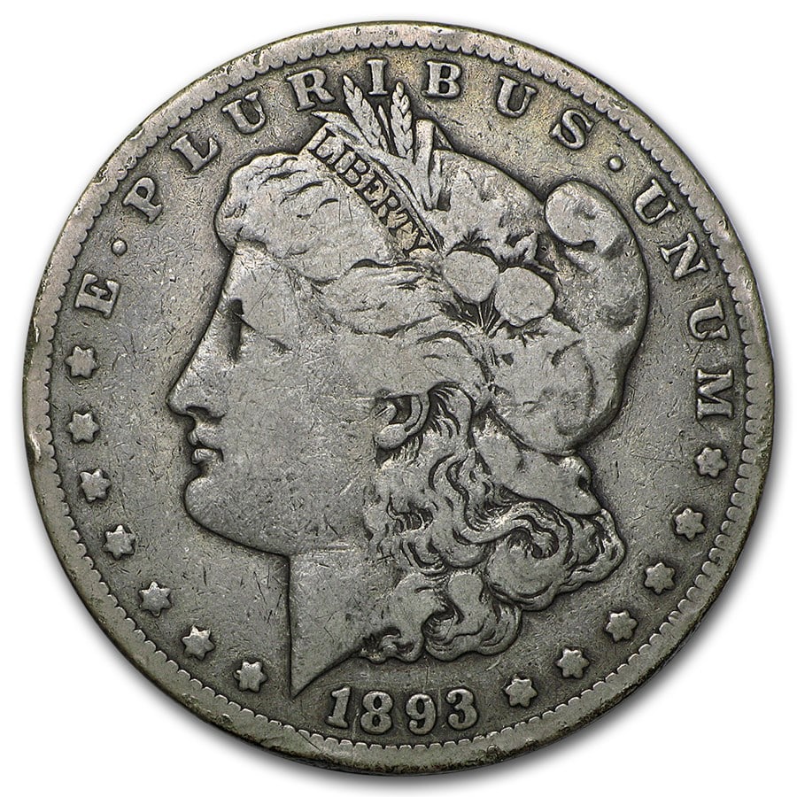 Morgan Silver Dollar Fine Condition 1893-CC: 1893-CC Morgan Silver Dollar from the historic Carson City Mint part of the mere 2% of total Morgan output struck at this smallest Nevada facility, with only 677,000 minted in its final year amid halt