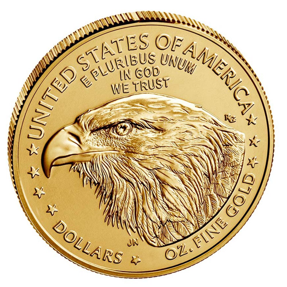 2021 American Gold Eagle 1/2 oz Uncirculated Type 2: 2021 American Gold Eagle 1/2 oz ($25 Face Value), struck by the esteemed United States Mint and backed by the U.S. government for weight and purity. Minted in durable 22-karat crown gold (.9167 fine),