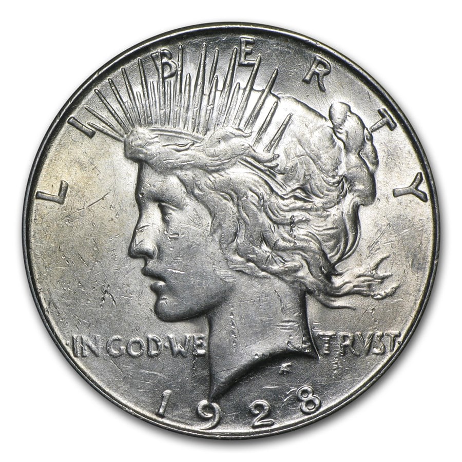 1928 - S- Peace Silver Dollar: The 1928-S Peace Dollar offers desirable San Francisco mint heritage in classic 90% silver format. A popular branch-mint issue with steady numismatic appeal.