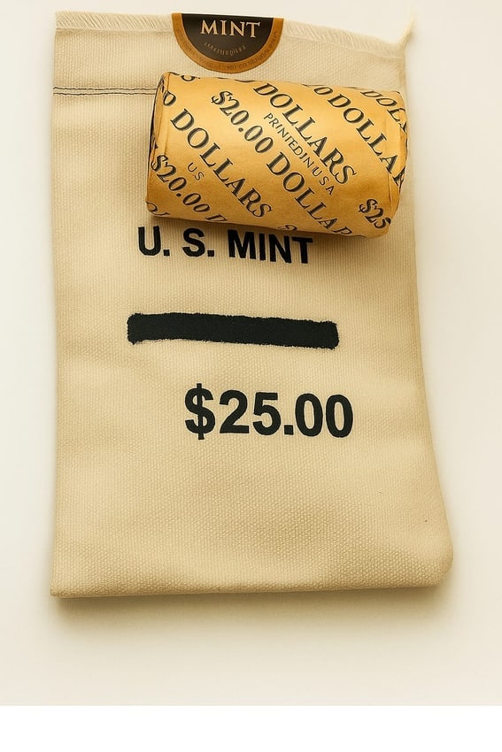 $20 CC & CC Morgan BU & $25 Morgan BU bag mix: This lot includes 20 Brilliant Uncirculated (BU) Carson City (CC) Morgan Silver Dollars with strong mint luster and sharp details. Also included is a $25 face value Morgan BU Mixed Silver Dollar seale