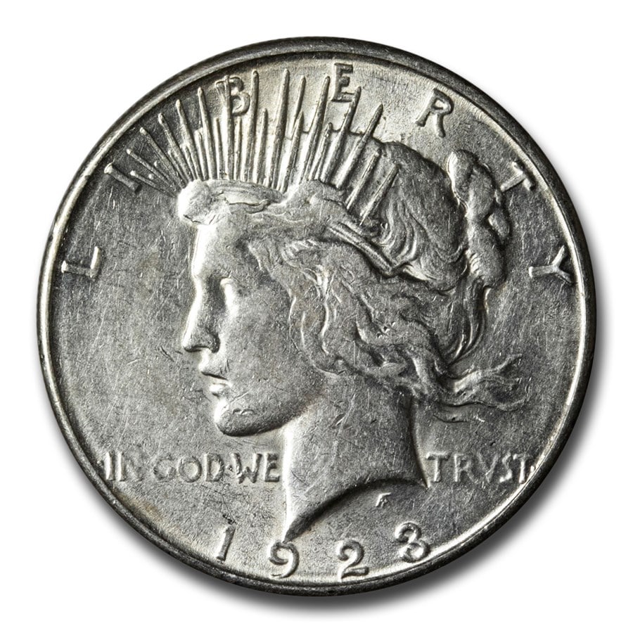 1923 - S- MS-61+ Peace Dollar-Non Graded: The 1923-S MS-61+ Peace Dollar presents bold San Francisco detail and solid Mint State luster. A desirable 90% silver issue with lasting collector value.