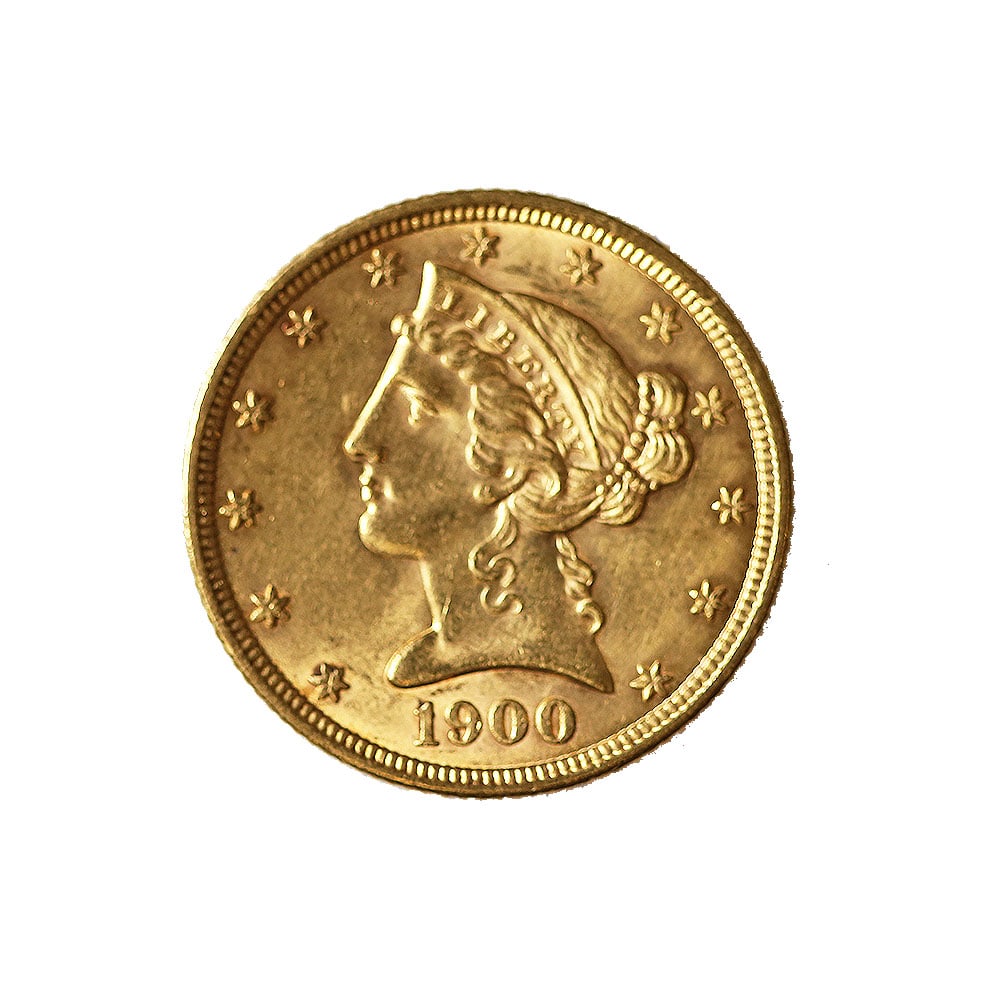 $5 Gold Liberty 1900 AU (1 of 2)