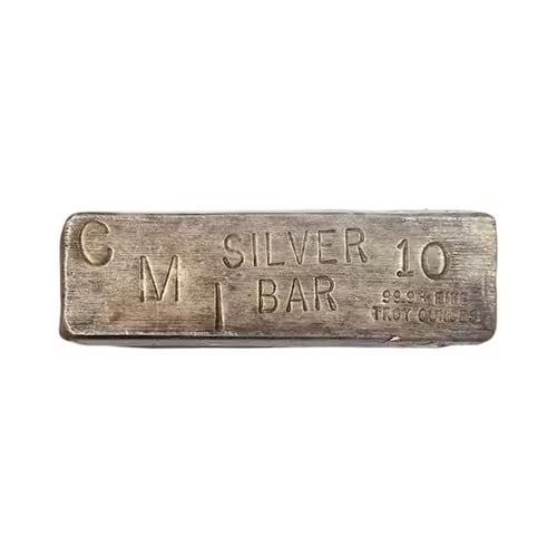 10oz CMI Poured Silver Bar .999: The 10 oz CMI (Commodity Marketing, Inc.) poured silver bar is a vintage bullion piece prized for its traditional craftsmanship and .999 fine purity. Unlike modern minted bars, these feature a rugged,