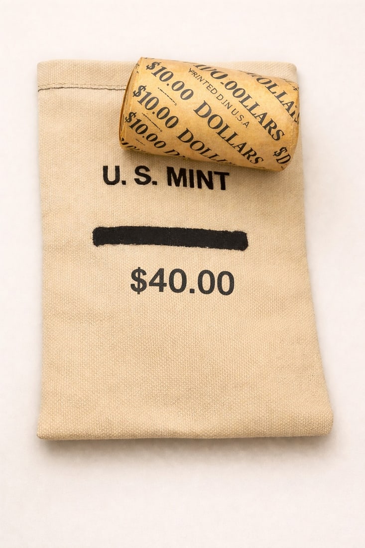 $10 CC & CC Morgan BU & $40 Morgan BU bag mix: This lot contains 10 Brilliant Uncirculated (BU) Carson City (CC) Morgan Silver Dollars displaying bright mint luster and crisp details. Also included is a $40 face value Morgan BU Mixed Silver Dollar